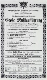 Plakat "Groe Musikauffhrung" 1863 im Karlsruher Hoftheater